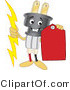 Vector Illustration of a Cartoon Electric Plug Mascot Holding a Red Price Tag by Mascot Junction