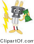 Vector Illustration of a Cartoon Electric Plug Mascot Holding Cash by Mascot Junction