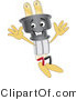 Vector Illustration of a Cartoon Electric Plug Mascot Jumping by Mascot Junction