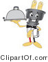 Vector Illustration of a Cartoon Electric Plug Mascot Waiter by Mascot Junction