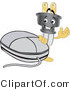 Vector Illustration of a Cartoon Electric Plug Mascot with a Computer Mouse by Mascot Junction