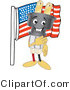 Vector Illustration of a Cartoon Electric Plug Mascot with an American Flag by Mascot Junction