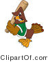 Vector Illustration of a Cartoon Falcon Mascot Character Batting by Mascot Junction