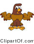 Vector Illustration of a Cartoon Falcon Mascot Character Flexing His Big Muscles by Mascot Junction