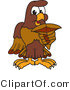 Vector Illustration of a Cartoon Falcon Mascot Character Holding a Shark Tooth by Mascot Junction