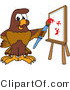 Vector Illustration of a Cartoon Falcon Mascot Character Painting by Mascot Junction