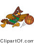 Vector Illustration of a Cartoon Falcon Mascot Character Playing Basketball by Mascot Junction