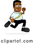 Vector Illustration of a Cartoon Fast Black Business Man Mascot Running by Mascot Junction