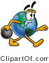 Vector Illustration of a Cartoon Globe Mascot Holding a Bowling Ball by Mascot Junction