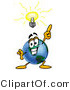 Vector Illustration of a Cartoon Globe Mascot with a Bright Idea by Mascot Junction