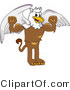 Vector Illustration of a Cartoon Griffin Mascot Flexing by Mascot Junction