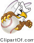 Vector Illustration of a Cartoon Griffin Mascot Grabbing a Baseball by Mascot Junction