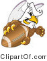 Vector Illustration of a Cartoon Griffin Mascot Grabbing a Football by Mascot Junction