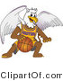 Vector Illustration of a Cartoon Griffin Mascot Playing Basketball by Mascot Junction