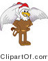 Vector Illustration of a Cartoon Griffin Mascot Wearing a Santa Hat by Mascot Junction