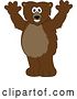 Vector Illustration of a Cartoon Grizzly Bear School Mascot Cheering by Mascot Junction