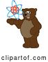 Vector Illustration of a Cartoon Grizzly Bear School Mascot Holding an Atom by Mascot Junction