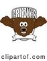 Vector Illustration of a Cartoon Grizzly Bear School Mascot Leaping Forward over a Grizzlys Shield by Mascot Junction