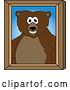 Vector Illustration of a Cartoon Grizzly Bear School Mascot Portrait by Mascot Junction
