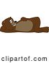 Vector Illustration of a Cartoon Grizzly Bear School Mascot Resting on His Side by Mascot Junction