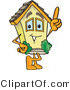 Vector Illustration of a Cartoon Home Mascot Pointing up by Mascot Junction