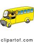 Vector Illustration of a Cartoon Hornet School Mascot Driving a School Bus by Mascot Junction