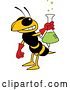Vector Illustration of a Cartoon Hornet School Mascot Holding a Science Flask by Mascot Junction