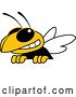 Vector Illustration of a Cartoon Hornet School Mascot over a Sign by Mascot Junction