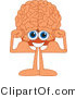 Vector Illustration of a Cartoon Human Brain Flexing His Muscles by Mascot Junction