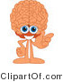 Vector Illustration of a Cartoon Human Brain Mascot Gesturing Right by Mascot Junction