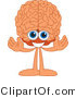 Vector Illustration of a Cartoon Human Brain Mascot Welcoming by Mascot Junction