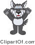 Vector Illustration of a Cartoon Husky Mascot Holding His Paws up by Mascot Junction