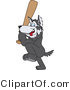 Vector Illustration of a Cartoon Husky Mascot Playing Baseball by Mascot Junction