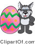 Vector Illustration of a Cartoon Husky Mascot with an Easter Egg by Mascot Junction