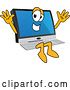 Vector Illustration of a Cartoon Jumping PC Computer Mascot by Mascot Junction