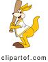 Vector Illustration of a Cartoon Kangaroo Mascot Baseball Player Batting by Mascot Junction