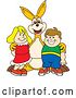 Vector Illustration of a Cartoon Kangaroo Mascot Posing with School Children by Mascot Junction