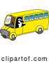 Vector Illustration of a Cartoon Killer Whale Orca Mascot Driving a School Bus by Mascot Junction