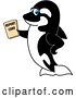 Vector Illustration of a Cartoon Killer Whale Orca Mascot Holding a Report Card by Mascot Junction