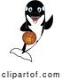 Vector Illustration of a Cartoon Killer Whale Orca Mascot Playing Basketball by Mascot Junction