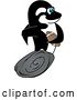 Vector Illustration of a Cartoon Killer Whale Orca Mascot Playing Football by Mascot Junction