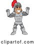 Vector Illustration of a Cartoon Knight Mascot Flexing His Muscles by Mascot Junction