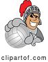 Vector Illustration of a Cartoon Knight Mascot Grabbing a Volleyball by Mascot Junction