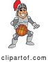 Vector Illustration of a Cartoon Knight Mascot Playing Basketball by Mascot Junction