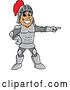 Vector Illustration of a Cartoon Knight Mascot Pointing by Mascot Junction