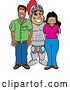 Vector Illustration of a Cartoon Knight Mascot with Parents by Mascot Junction