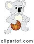 Vector Illustration of a Cartoon Koala Bear Mascot Dribbling a Basketball by Mascot Junction
