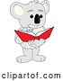 Vector Illustration of a Cartoon Koala Bear Mascot Reading a Book by Mascot Junction