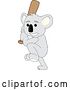 Vector Illustration of a Cartoon Koala Bear Mascot Swinging a Baseball Bat by Mascot Junction