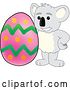 Vector Illustration of a Cartoon Koala Bear Mascot with an Easter Egg by Mascot Junction